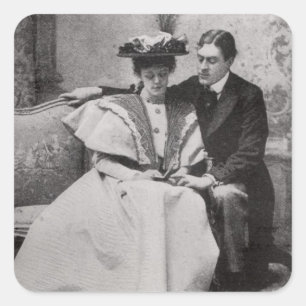 Adesivo Quadrado A cena do desempenho da importância de seja