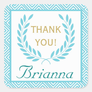 Adesivo Quadrado A chave grega e a coroa de louros do casamento Sal