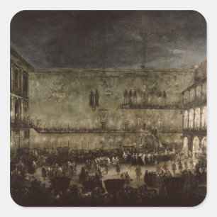 Adesivo Quadrado A chegada da princesa Amelia de Saxony, em um