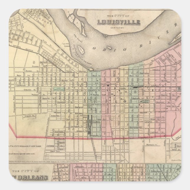 Adesivo Quadrado A cidade de Louisville, Kentucky (Frente)