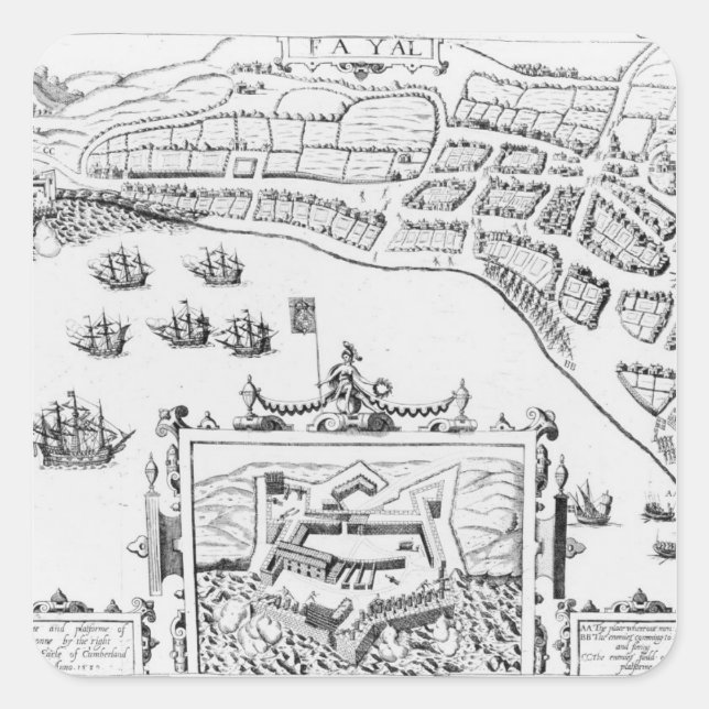 Adesivo Quadrado A cidade e a plataforma de Fayall (Frente)