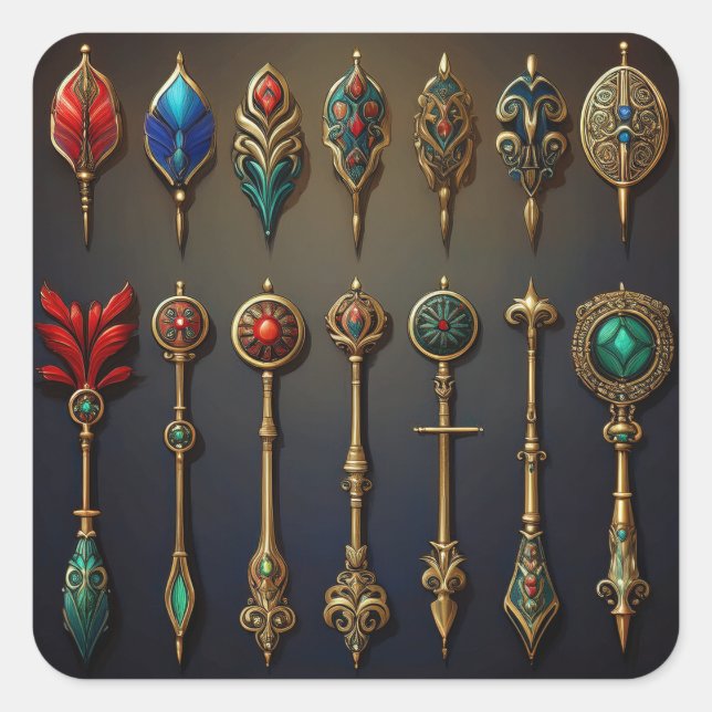 Adesivo Quadrado A Collection of Ancient Darts (Frente)