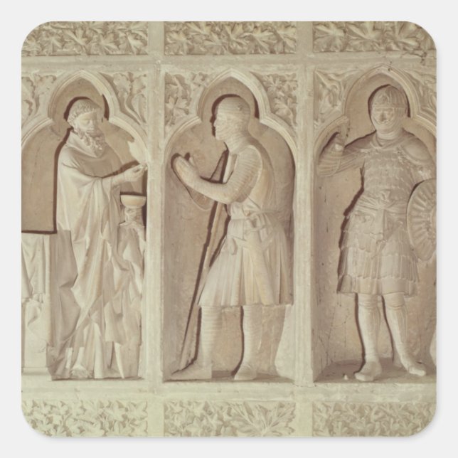 Adesivo Quadrado A comunhão de um cavaleiro (Frente)