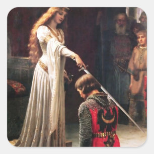 Adesivo Quadrado “A Condecoração” Pintura Medieval de Edmund Blair