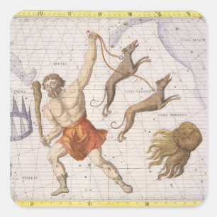 Adesivo Quadrado A constelação de Bootes, chapeia 20 'do atlas Co