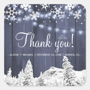 Adesivo Quadrado A corda de madeira do celeiro azul do inverno