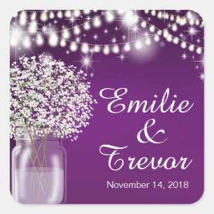 Adesivo Quadrado A corda do frasco de pedreiro da respiração do