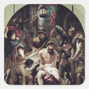Adesivo Quadrado A coroação com espinhos, 1602