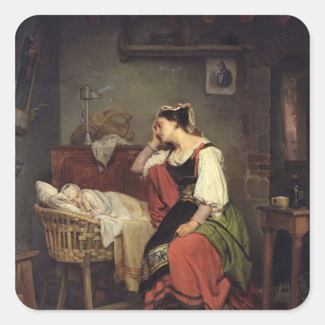 Adesivo Quadrado A Criança Doente