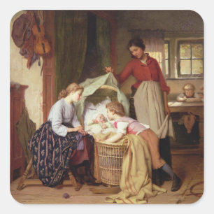 Adesivo Quadrado A criança recém-nascida