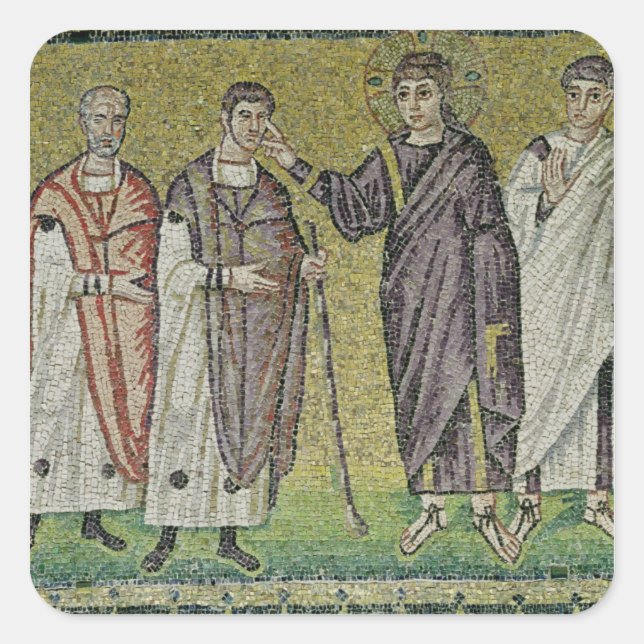 Adesivo Quadrado A cura de dois cegos de Jericho (Frente)