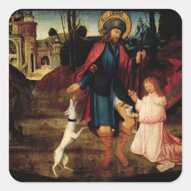 Adesivo Quadrado A cura do Santo Roch (Frente)