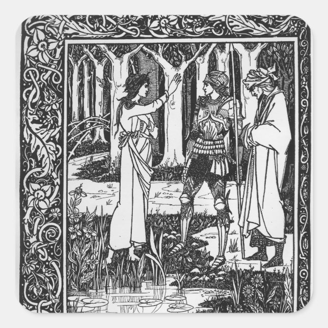 Adesivo Quadrado A Dama do Lago Arthur (Frente)