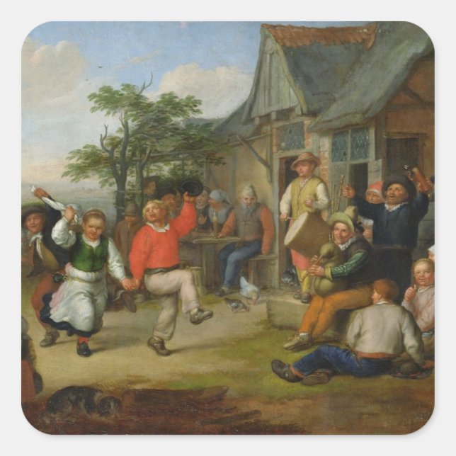 Adesivo Quadrado A dança dos camponeses, 1678 (Frente)