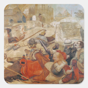 Adesivo Quadrado A defesa de Bradshaw de Manchester (1642)