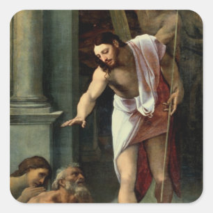 Adesivo Quadrado A descida do cristo no limbo, C. 1532