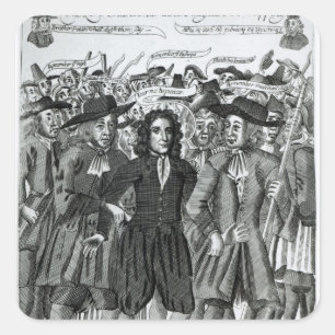 Adesivo Quadrado A detenção do juiz Jeffreys 1689