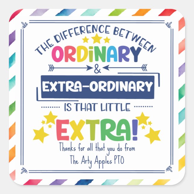 Adesivo Quadrado a diferença entre o autocolante comum (Frente)