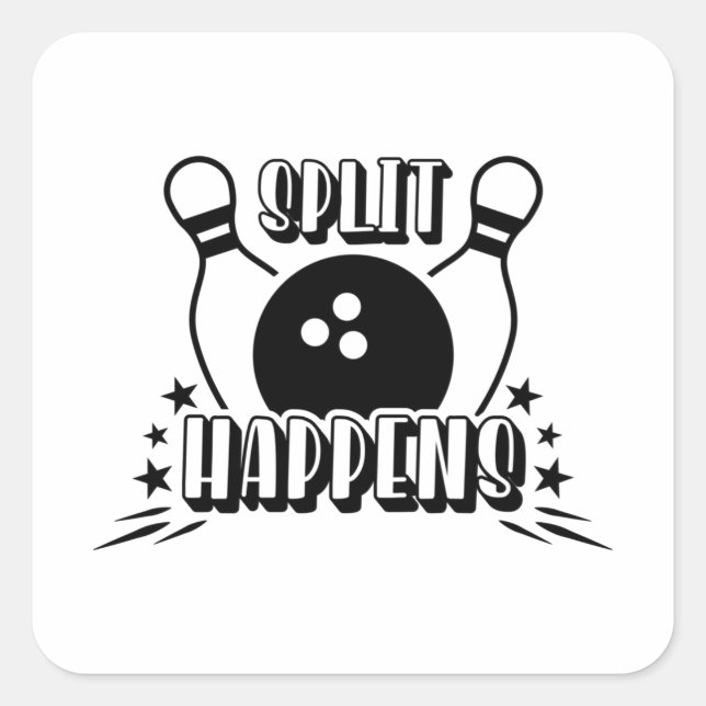 Adesivo Quadrado A Divisão Acontece Com A Camisa De Boliche (Frente)