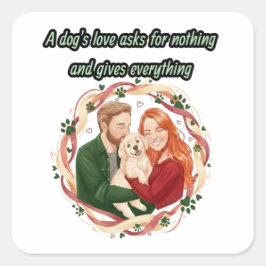 Adesivo Quadrado A dog's love asks for nothing and gives everything