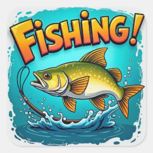 Adesivo Quadrado A emoção da pesca!