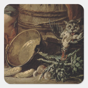 Adesivo Quadrado A empregada doméstica bonita da cozinha