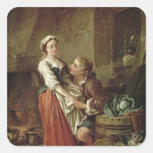 Adesivo Quadrado A empregada doméstica bonita da cozinha