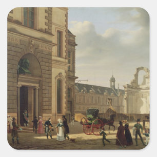 Adesivo Quadrado A entrada ao Musee de Louvre e St.