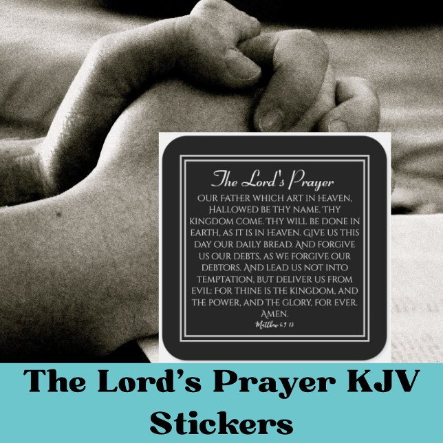Adesivo Quadrado A Esperança da Oração do Senhor (The Lord's Prayer KJV Stickers)