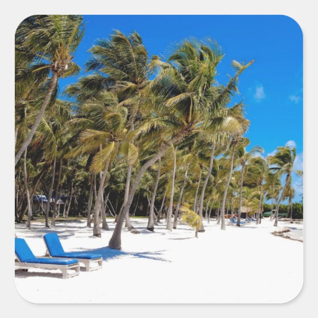 Adesivo Quadrado A estação de amarração, maratona, Key West, 3 (Frente)