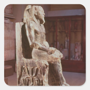 Adesivo Quadrado A estátua de Khafre enthroned