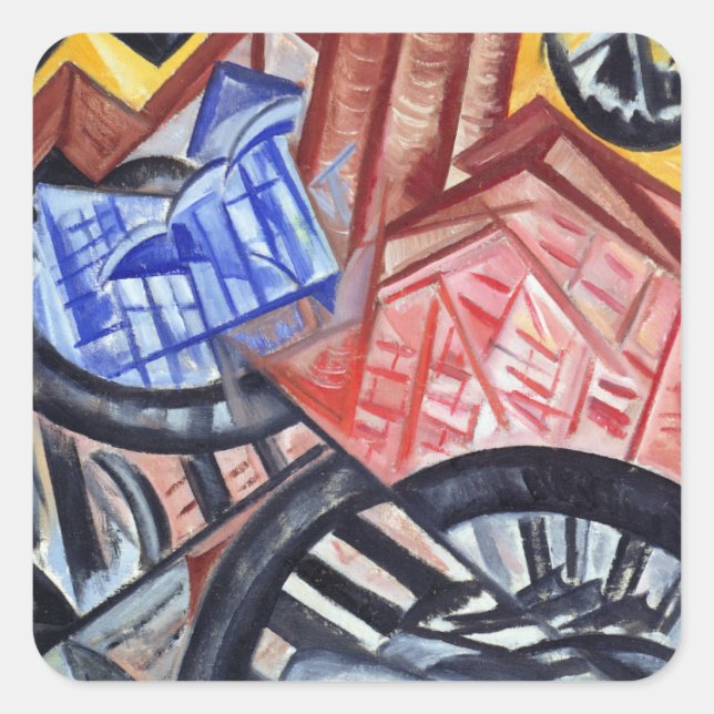 Adesivo Quadrado A Fábrica e a Ponte (Frente)