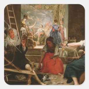 Adesivo Quadrado A fábula do Arachne, ou os giradores, c.1657 (ól