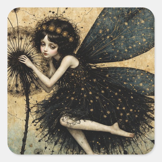 Adesivo Quadrado A Fada Dandylion (Frente)