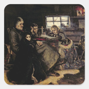 Adesivo Quadrado A família de Menshikov em Beriozovo, 1883