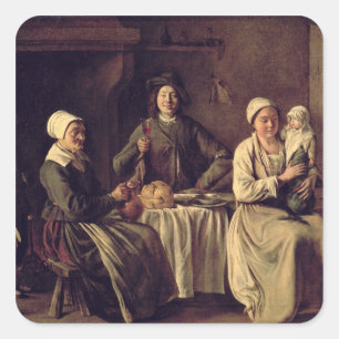 Adesivo Quadrado A família do camponês, 1642 (óleo em canvas)