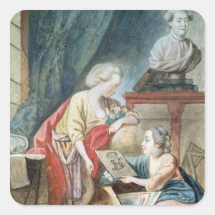 Adesivo Quadrado A Família Necker em 1780