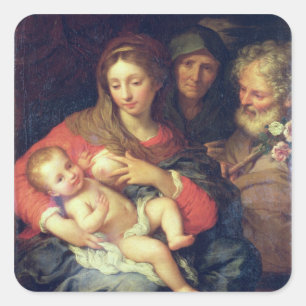 Adesivo Quadrado A família santamente com Elizabeth (óleo no