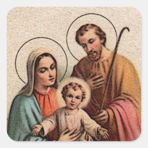 Adesivo Quadrado A família santamente - Jesus, Mary, e Joseph