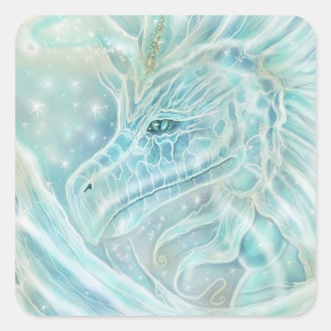 Adesivo Quadrado A fantasia do Dragão "Starlight" de Renee Lavoie (Frente)