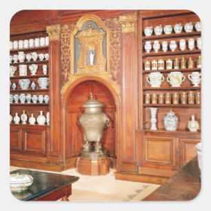 Adesivo Quadrado A farmácia do hospital de Santo-Jean