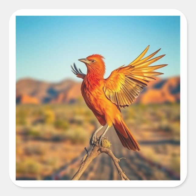 Adesivo Quadrado A Fênix Mítica, Arizona (Frente)