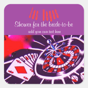 Adesivo Quadrado A festa da paixão roxa de Las Vegas para a noiva