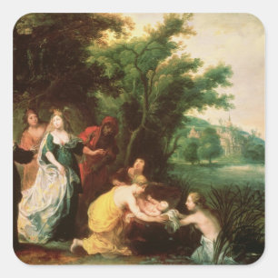 Adesivo Quadrado A filha do Pharaoh que descobre Moses