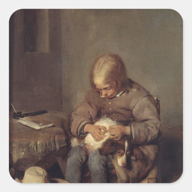 Adesivo Quadrado A Flea-Catcher c.1655 (Frente)