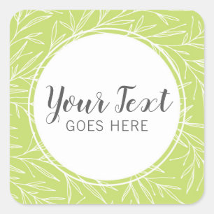 Adesivo Quadrado A folha botânica moderna ramifica as hortaliças