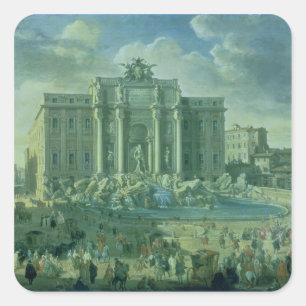 Adesivo Quadrado A fonte do Trevi em Roma, 1753-56
