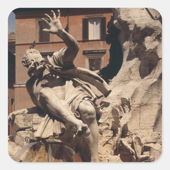 Adesivo Quadrado A Fonte dos Quatro Rios (Frente)