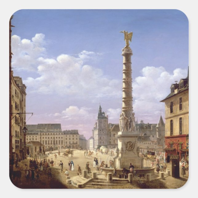 Adesivo Quadrado A fonte no lugar de chatelet (Frente)