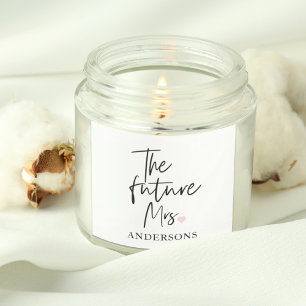 Adesivo Quadrado A Futura Sra e Seu Nome   Presente de Beleza Moder